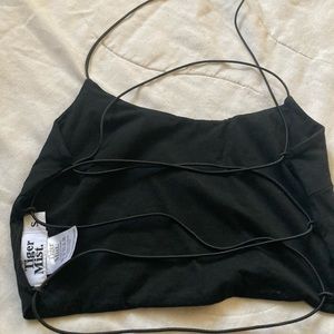 Size medium black crop top and matching skirt never worn